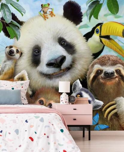 Sfondo per selfie con animali dello zoo