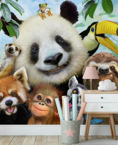 Zoo Animal Selfie-achtergrond Zoo Animal Selfie-achtergrond