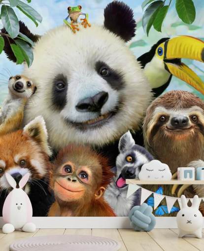 Sfondo per selfie con animali dello zoo