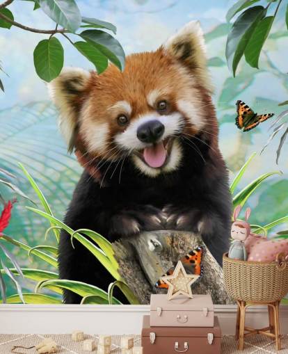 Panda vermelho com borboletas Selfie Wallpaper Panda vermelho com borboletas Selfie Wallpaper