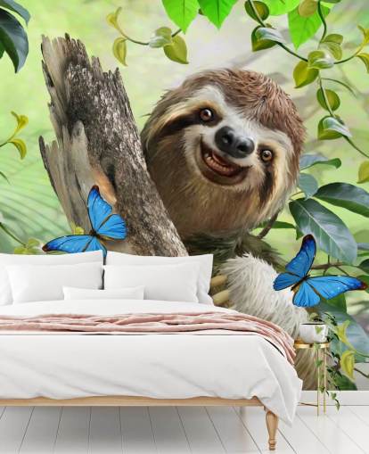 smiling sloth in rainforest wallpaper smiling sloth in rainforest wallpaper