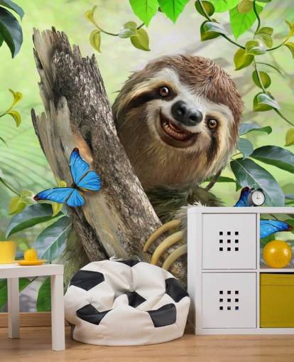 fondo de pantalla sonriente perezoso en la selva