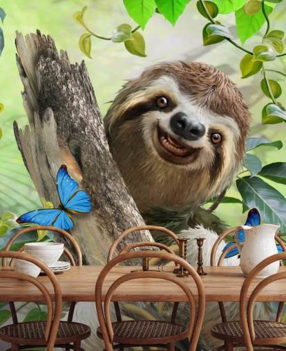 smiling sloth in rainforest wallpaper smiling sloth in rainforest wallpaper