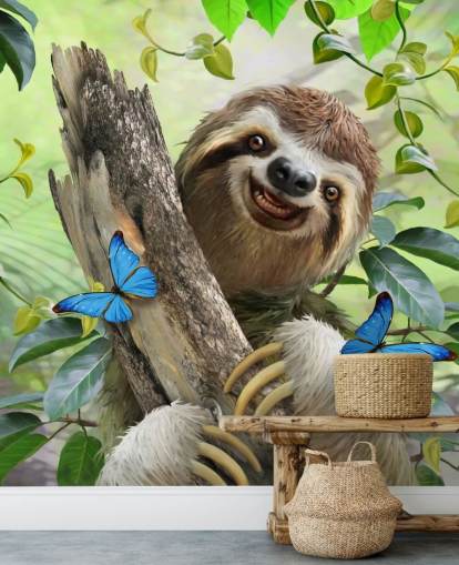 smiling sloth in rainforest wallpaper smiling sloth in rainforest wallpaper