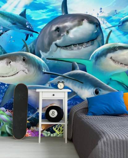Hauska Sharks Selfie-taustakuva Hauska Sharks Selfie-taustakuva