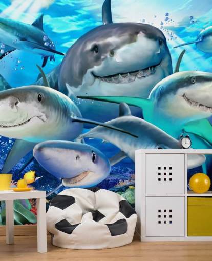 Hauska Sharks Selfie-taustakuva Hauska Sharks Selfie-taustakuva