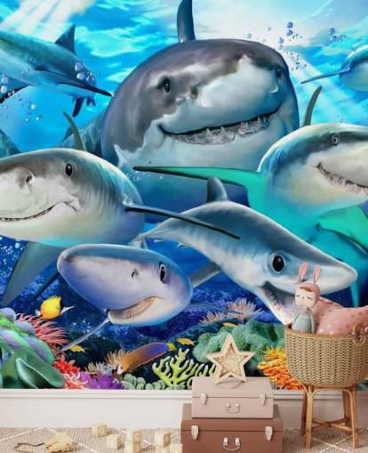 Fondo de pantalla Fun Sharks Selfie