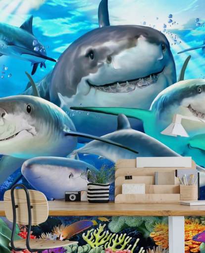 Papel de parede Fun Sharks Selfie