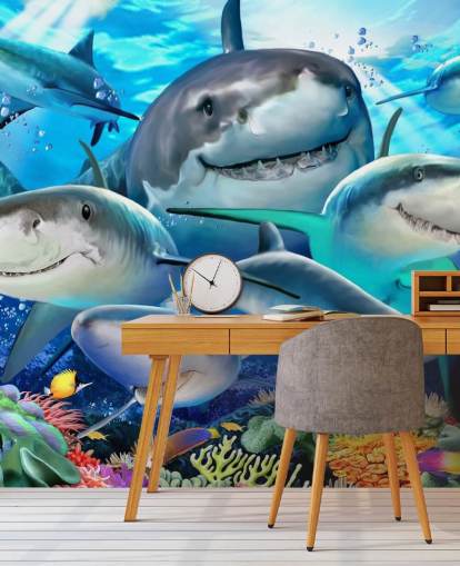 Fun Sharks Selfie Wallpaper Fun Sharks Selfie Wallpaper