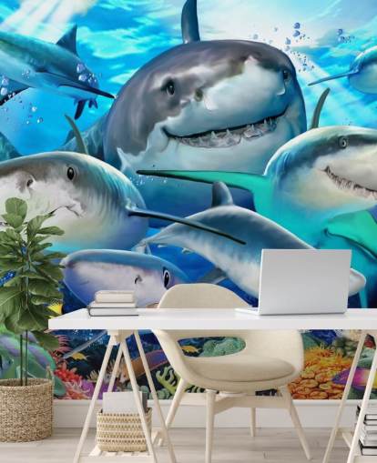 Fun Sharks Selfie Wallpaper Fun Sharks Selfie Wallpaper