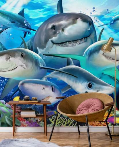 Fondo de pantalla Fun Sharks Selfie Fondo de pantalla Fun Sharks Selfie