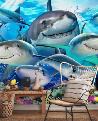Fondo de pantalla Fun Sharks Selfie