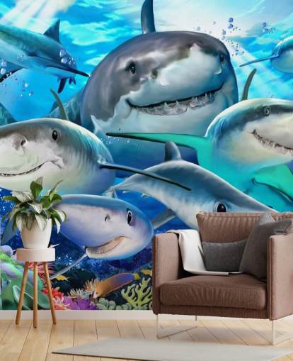 Fondo de pantalla Fun Sharks Selfie