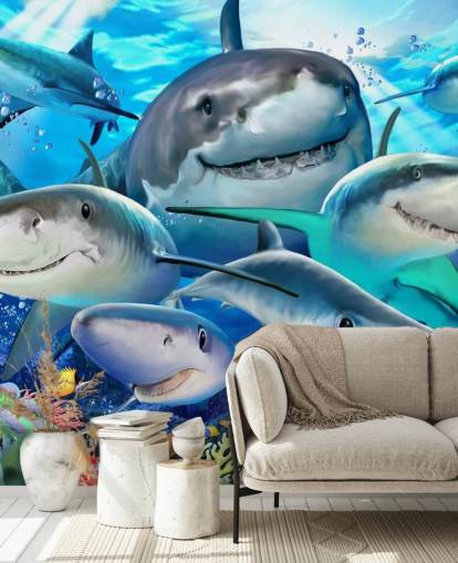 Hauska Sharks Selfie-taustakuva Hauska Sharks Selfie-taustakuva