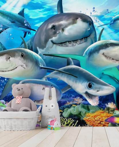 Papel de parede Fun Sharks Selfie