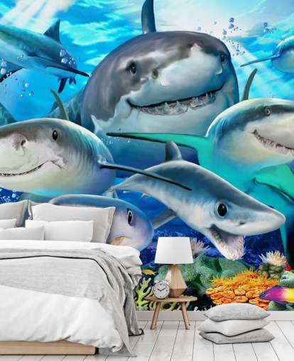 Fondo de pantalla Fun Sharks Selfie