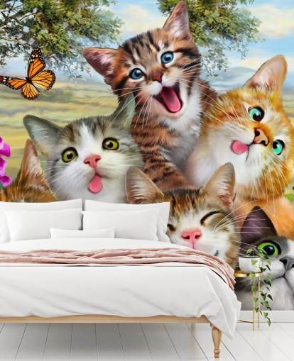 Lindo y divertido fondo de pantalla para selfies de gatos Lindo y divertido fondo de pantalla para selfies de gatos