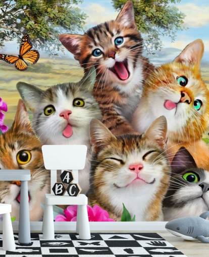 Carta da parati selfie a forma di gatto carino e divertente Carta da parati selfie a forma di gatto carino e divertente