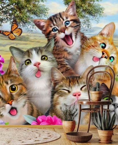 Lindo y divertido fondo de pantalla para selfies de gatos