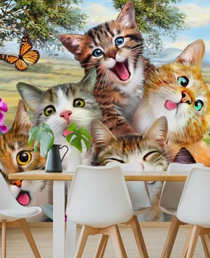 Sød og sjov Cat Selfie Baggrund