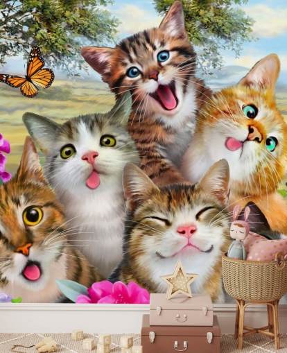 Söt och rolig katt selfie tapet