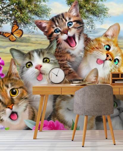 Papel de parede fofo e engraçado de selfie de gato Papel de parede fofo e engraçado de selfie de gato