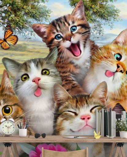 Leuke en grappige kattenselfie-achtergrond