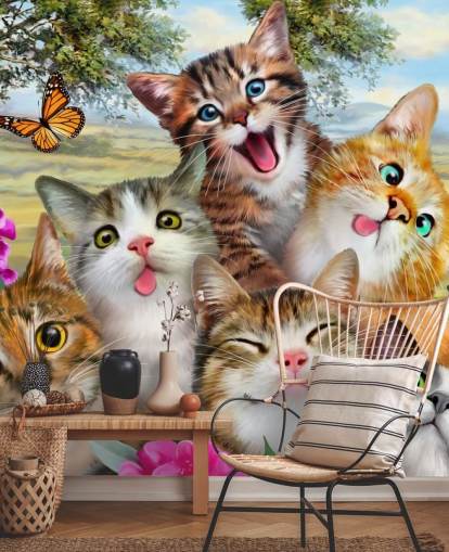 Lindo y divertido fondo de pantalla para selfies de gatos