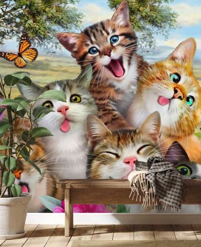 Lindo y divertido fondo de pantalla para selfies de gatos