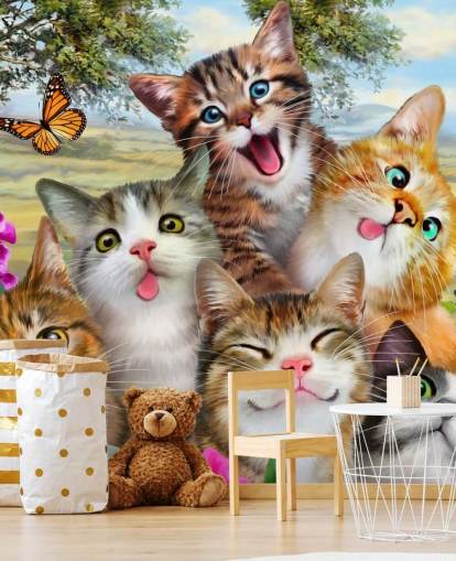 Leuke en grappige kattenselfie-achtergrond Leuke en grappige kattenselfie-achtergrond