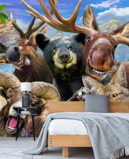 Mountain Animals Wall Mural