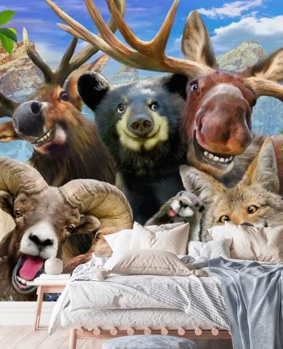 Mountain Animals Wall Mural Mountain Animals Wall Mural