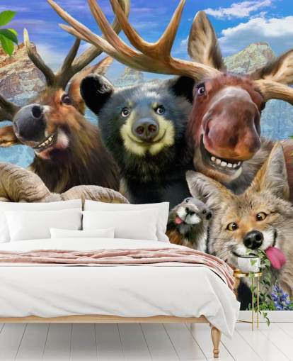 Mountain Animals Wall Mural Mountain Animals Wall Mural
