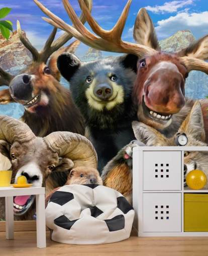 Mountain Animals Wall Mural