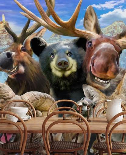 Mountain Animals Wall Mural Mountain Animals Wall Mural