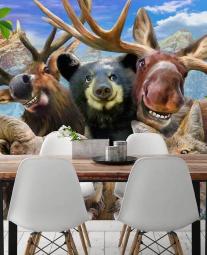 Wandbild mit Bergtieren