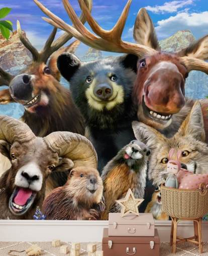 Mountain Animals Wall Mural