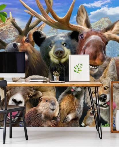 Mountain Animals Wall Mural