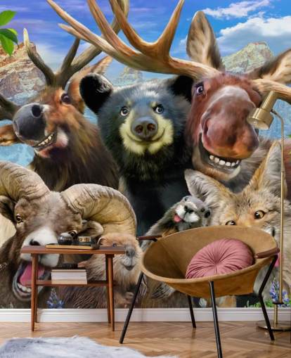 Wandbild mit Bergtieren