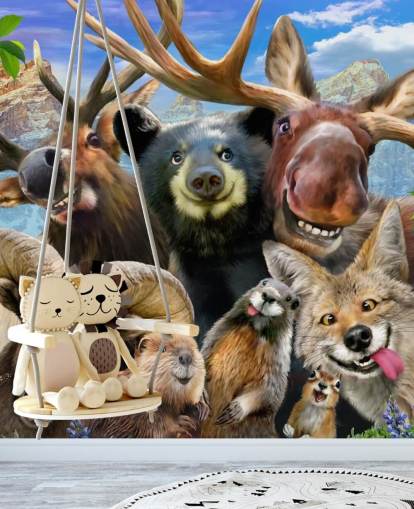 Mountain Animals Wall Mural