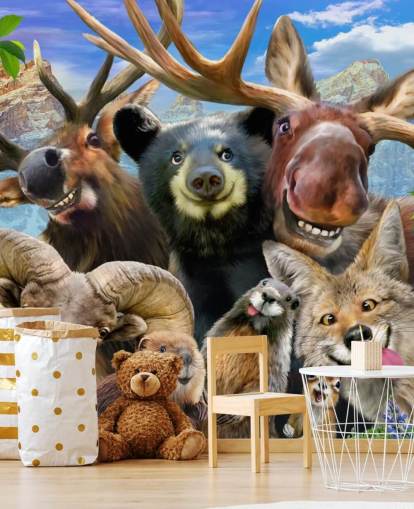 Mountain Animals Wall Mural