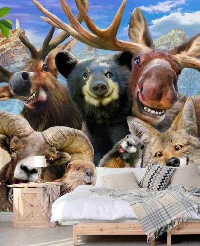 Mountain Animals Wall Mural Mountain Animals Wall Mural
