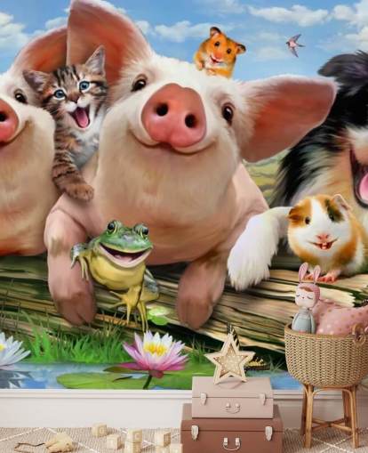 Carta da parati selfie con animali