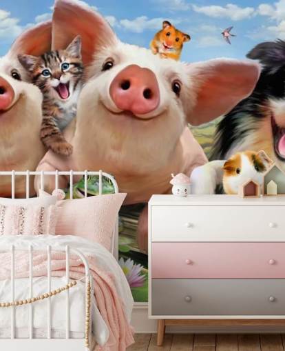 Carta da parati selfie con animali