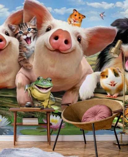 Farm Animals Selfie Wallpaper