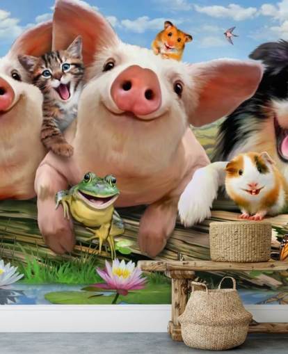 Farm Animals Selfie Wallpaper
