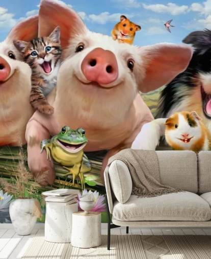 Farm Animals Selfie Wallpaper