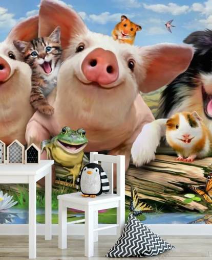 Carta da parati selfie con animali