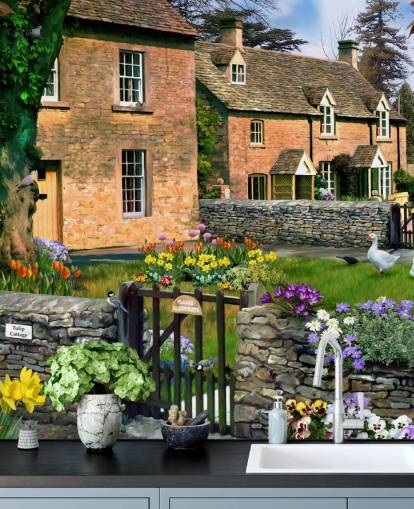 punatiilinen taloja kylässä tapetti punatiilinen taloja kylässä tapetti