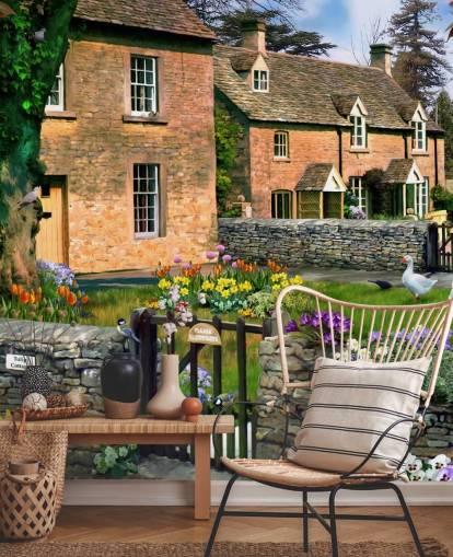 red brick houses in village wallpaper red brick houses in village wallpaper